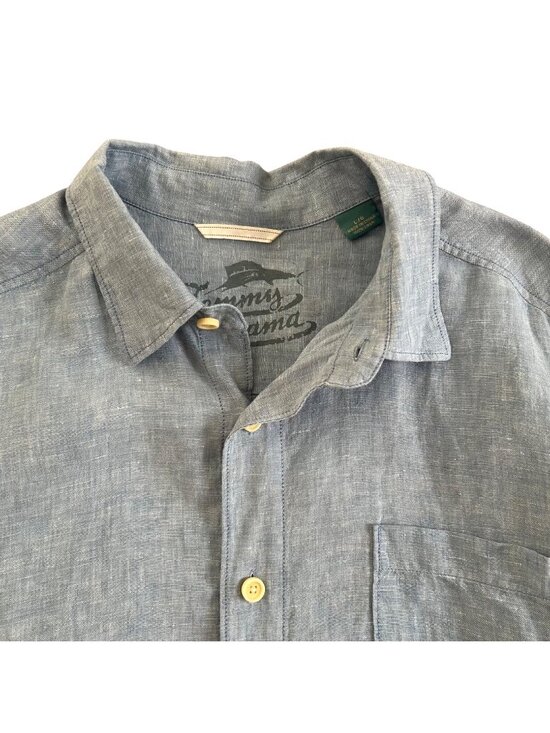 Tommy Bahama Other - Tommy Bahama Men's Sz Large Relax Blue 100% Linen Button-Down Shirt